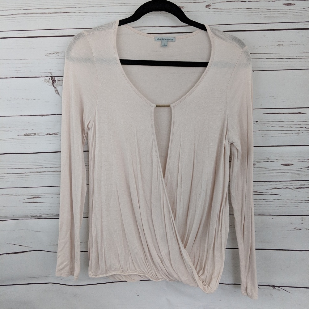 Charlotte Russe draped long sleeve top
